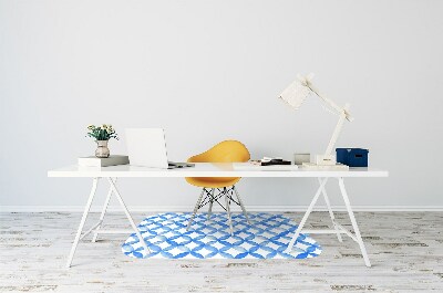 Office chair mat blue circles