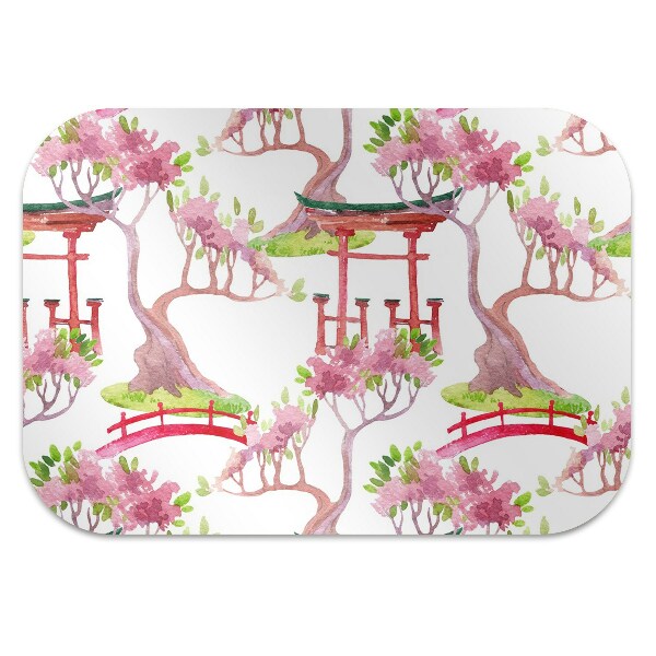 Chair mat floor panels protector Japanese motifs