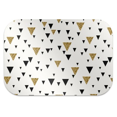 Desk chair floor protector Gold and black triangles