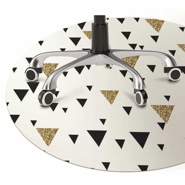 Desk chair floor protector Gold and black triangles