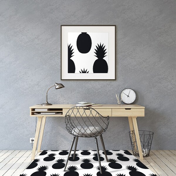 Office chair floor protector black pineapples