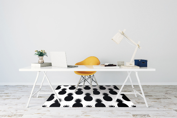 Office chair floor protector black pineapples