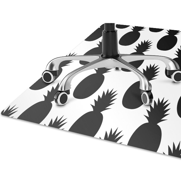 Office chair floor protector black pineapples