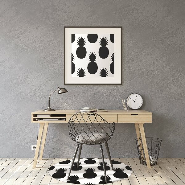 Office chair floor protector black pineapples