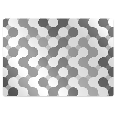 Office chair floor protector Gray and white circles