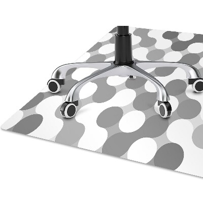 Office chair floor protector Gray and white circles