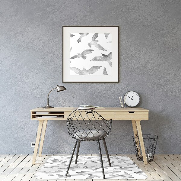 Desk chair mat flying bird