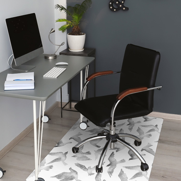 Desk chair mat flying bird