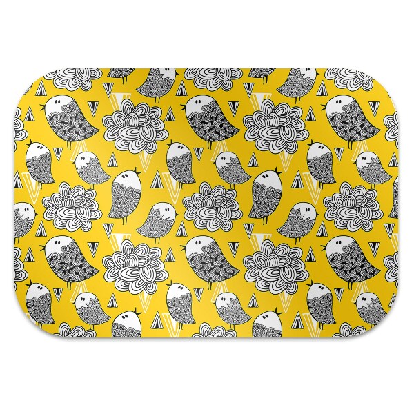 Computer chair mat doodle birds