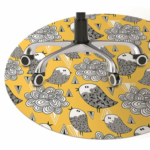 Computer chair mat doodle birds