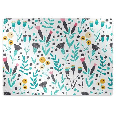 Computer chair mat Scandinavian flowers