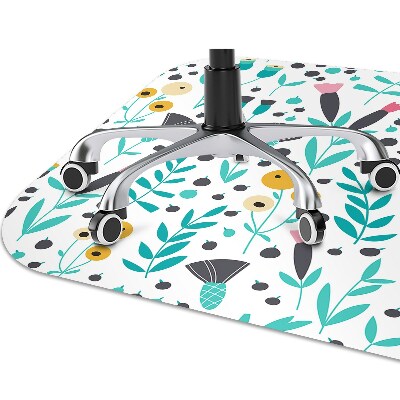 Computer chair mat Scandinavian flowers