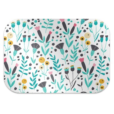 Computer chair mat Scandinavian flowers