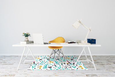 Computer chair mat Scandinavian flowers