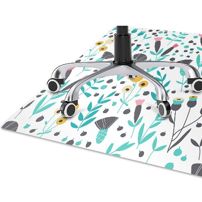 Computer chair mat Scandinavian flowers