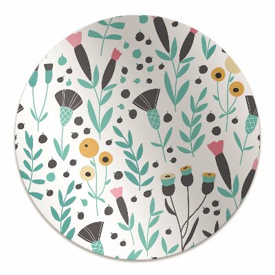 Computer chair mat Scandinavian flowers