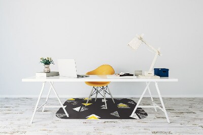 Office chair mat drawn triangles