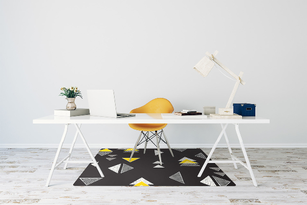 Office chair mat drawn triangles