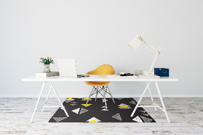 Office chair mat drawn triangles