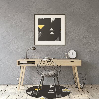 Office chair mat drawn triangles