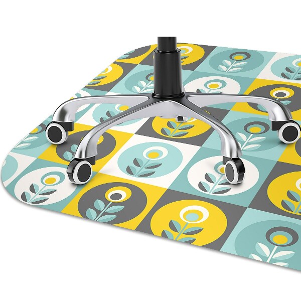 Desk chair mat floral pattern