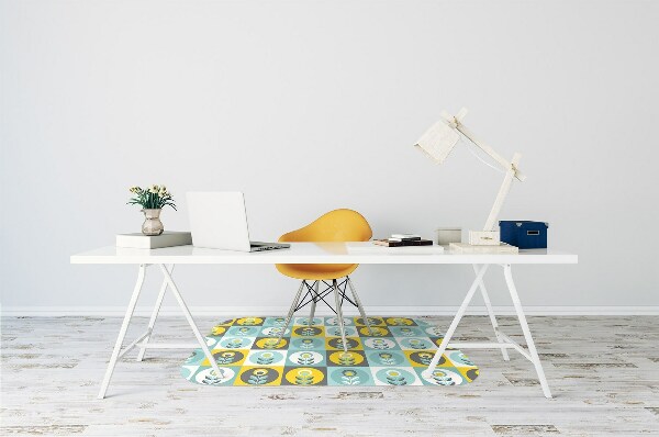 Desk chair mat floral pattern