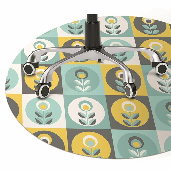 Desk chair mat floral pattern