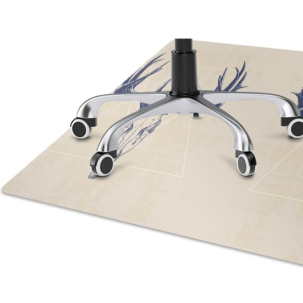 Office chair mat deer skull