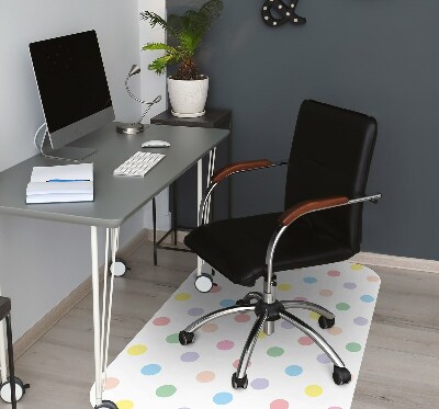 Office chair mat colorful dots