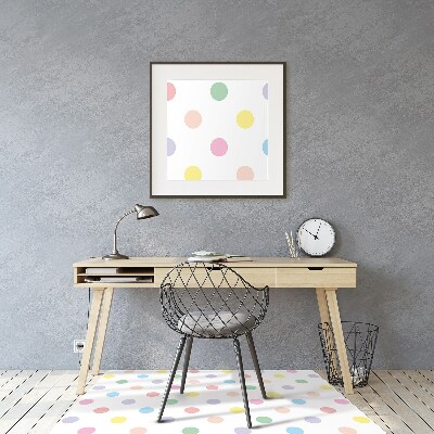 Office chair mat colorful dots