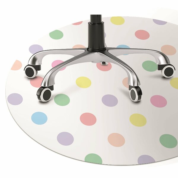 Office chair mat colorful dots
