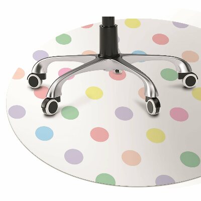 Office chair mat colorful dots