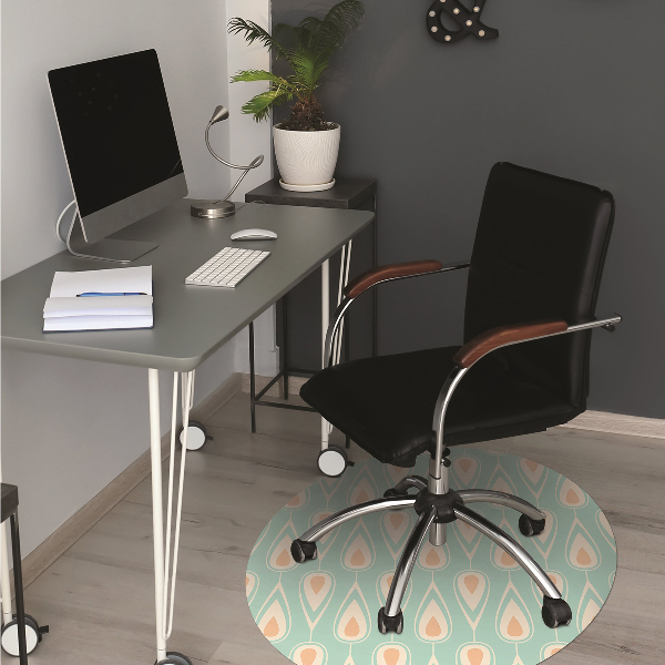Office chair floor protector retro pattern