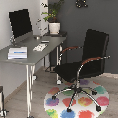 Office chair mat painted dots