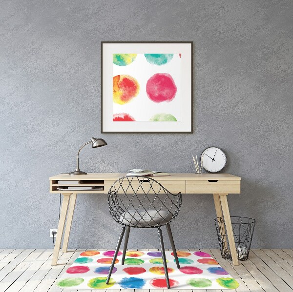 Office chair mat painted dots