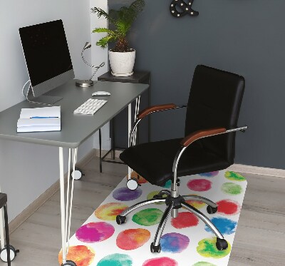 Office chair mat painted dots