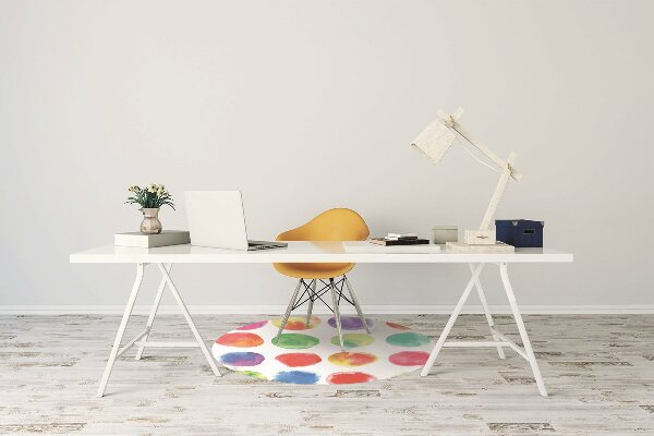 Office chair mat painted dots