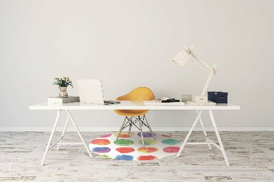 Office chair mat painted dots