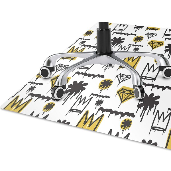 Office chair mat Graffiti crown