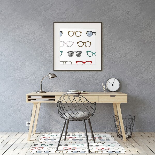 Desk chair mat retro glasses