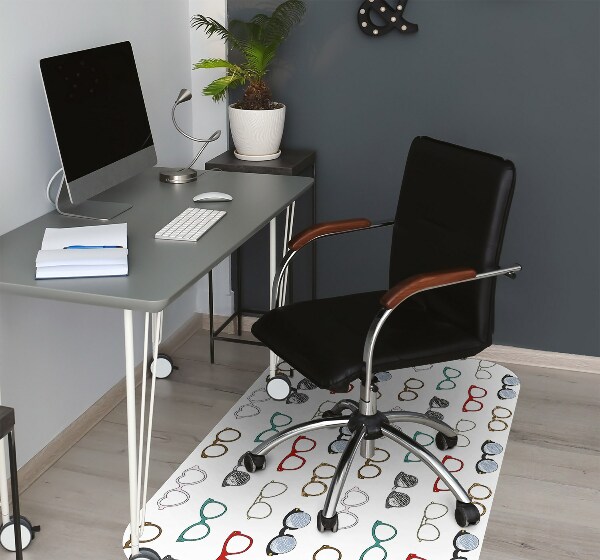 Desk chair mat retro glasses