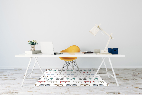 Desk chair mat retro glasses