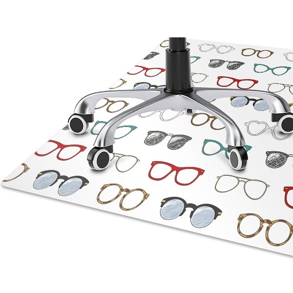 Desk chair mat retro glasses