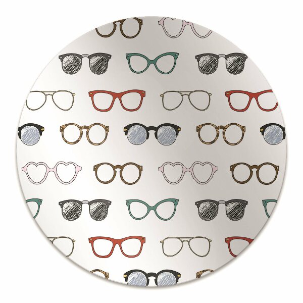 Desk chair mat retro glasses