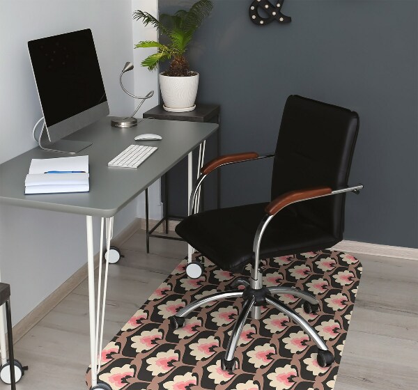 Desk chair mat floral pattern