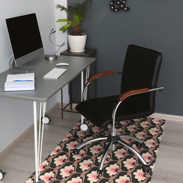 Desk chair mat floral pattern