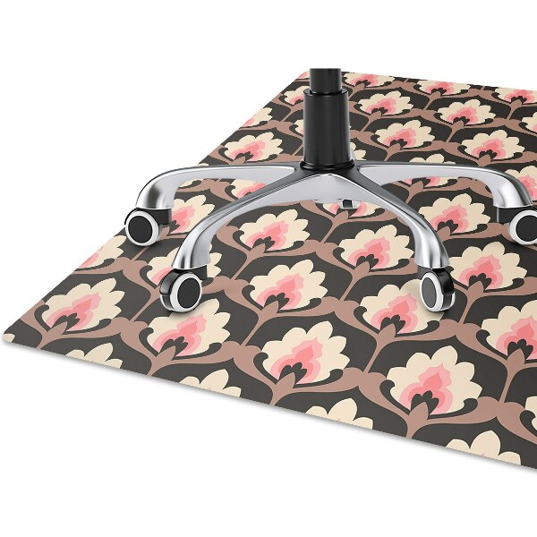 Desk chair mat floral pattern