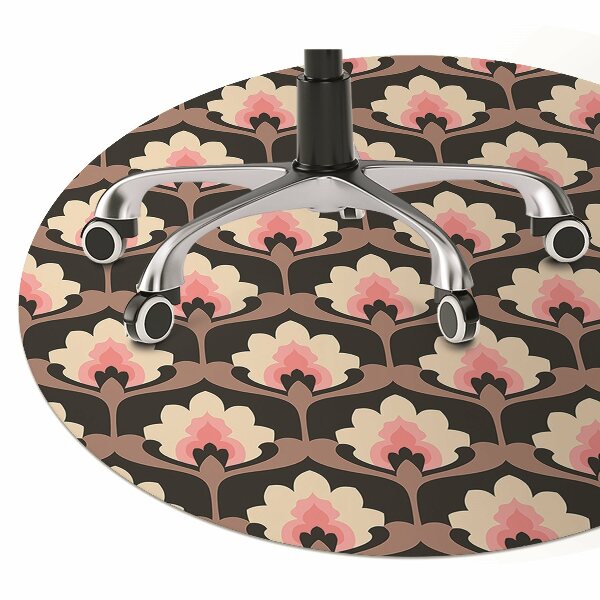 Desk chair mat floral pattern