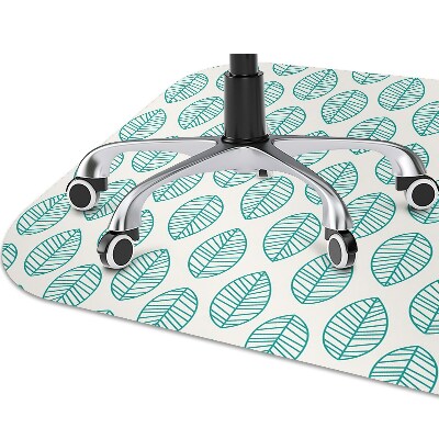 Desk chair mat leaves pattern