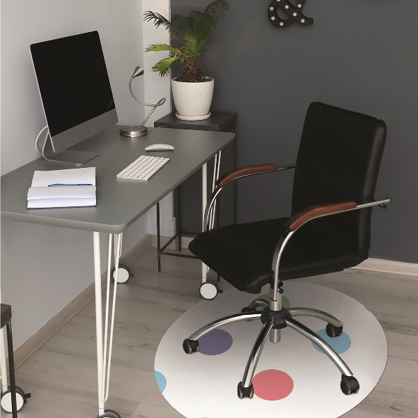 Office chair mat colored dots